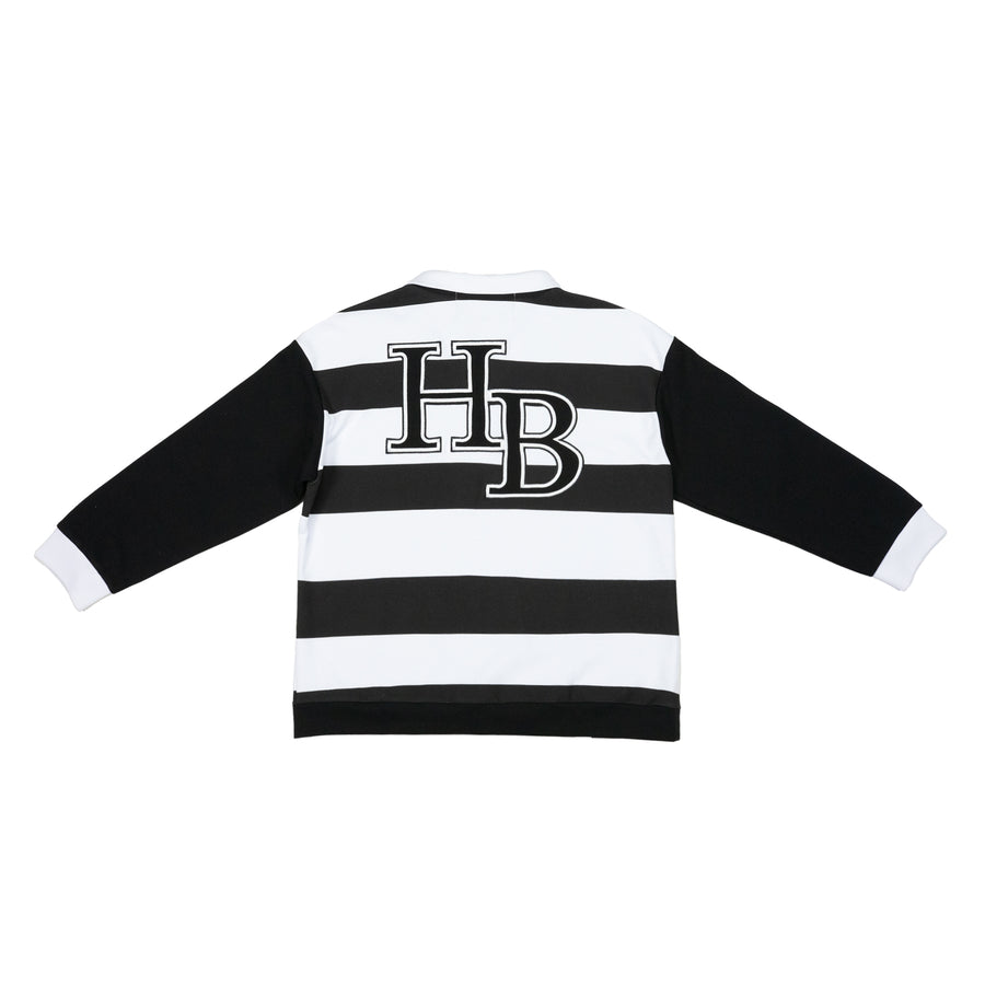 Striped Longsleeve Polo Black/White