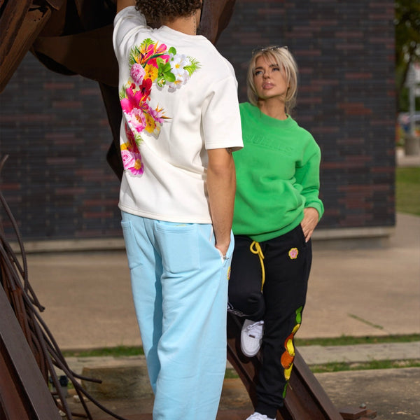 Florals Green Crewneck Sweater
