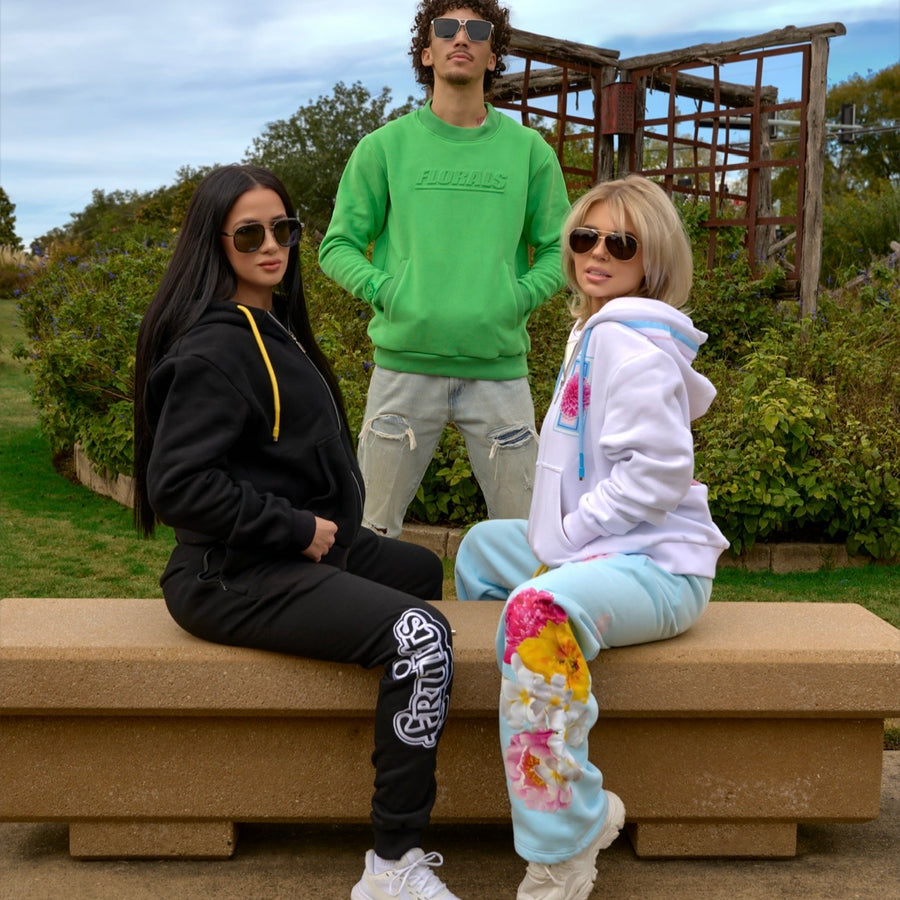 Florals Green Crewneck Sweater