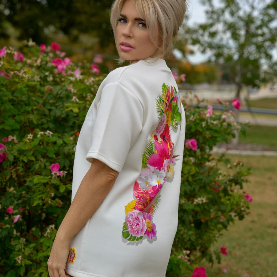 White floral T-shirt