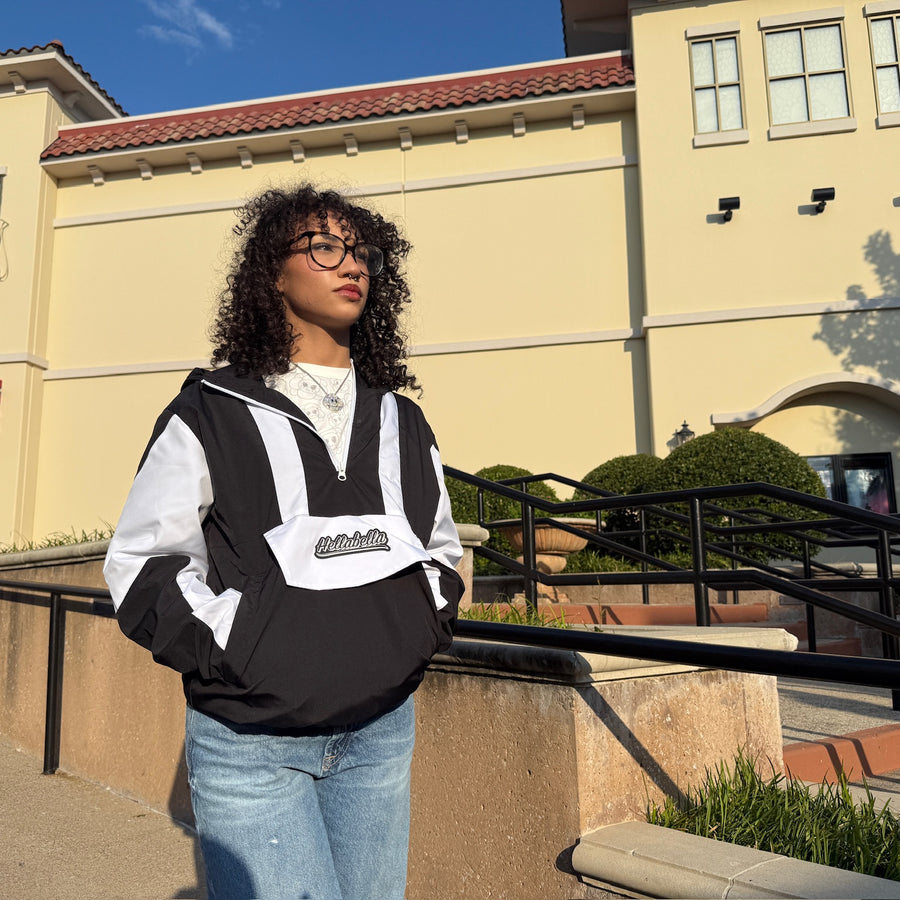 Windbreaker Pullover Black/White