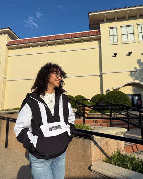 Windbreaker Pullover Black/White