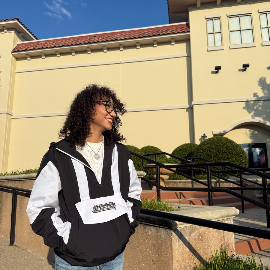 Windbreaker Pullover Black/White