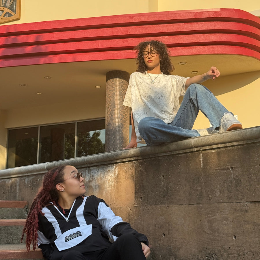 Windbreaker Pullover Black/White