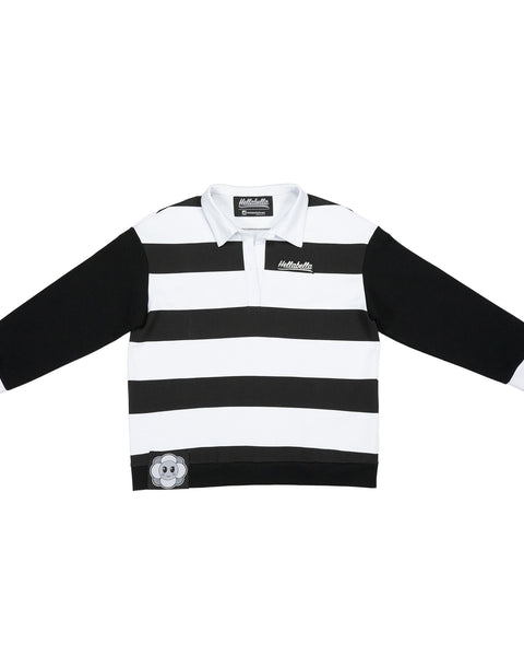 Striped Longsleeve Polo Black/White