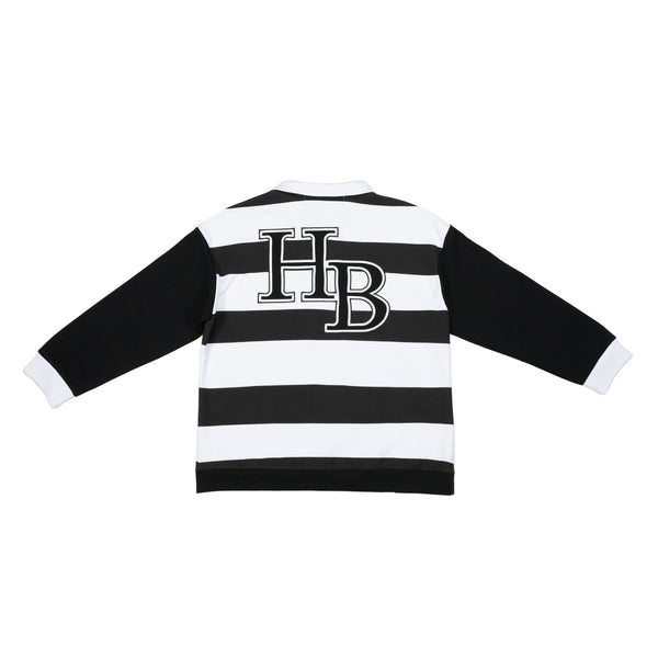 Striped Longsleeve Polo Black/White