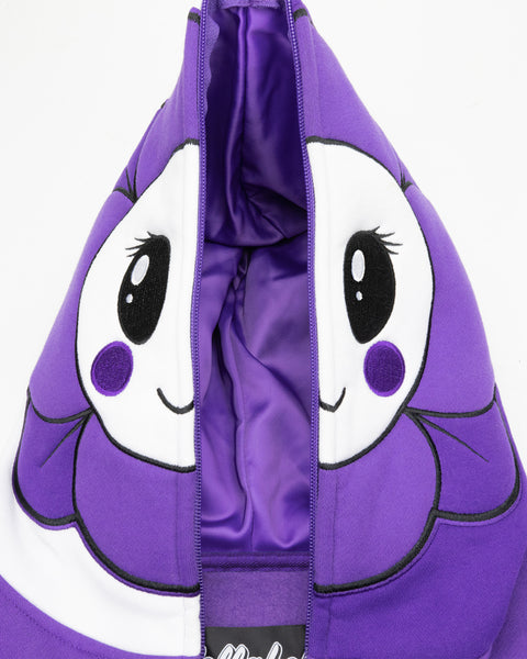 Flower Face Full Zip Hoodie Purple